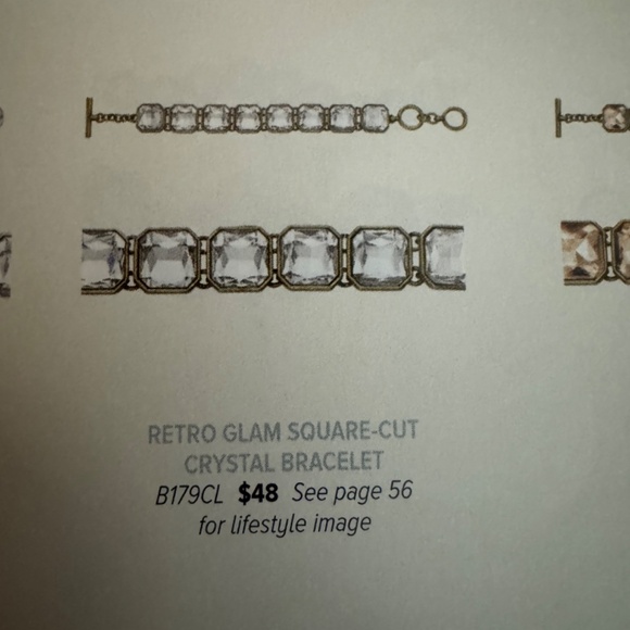 Retro Glam Square Cut Crystal Bracelet - Picture 3 of 3